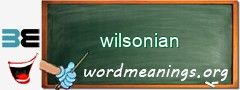 WordMeaning blackboard for wilsonian